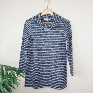 LOFT | Striped Cowl Neck Tunic Sweater